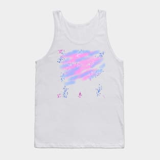 Blue pink watercolor glitter abstract texture Tank Top